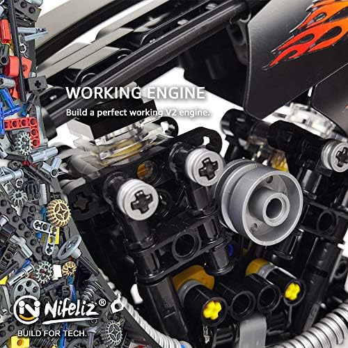 Nifeliz Knuckle Chopper Motorcycle Building Kit 451 Pieces
