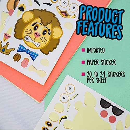 24 Animal Sticker Sheets for Kids - Zoo and Safari Theme