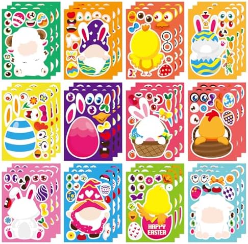 OTAITY 36 Piece Easter Sticker Set for Kids