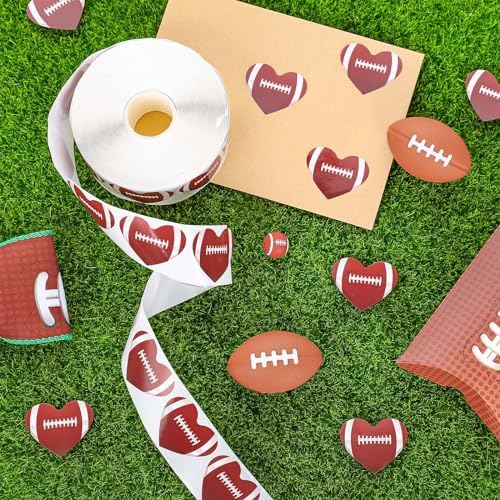 1000Pcs Football Heart Shape Stickers Roll