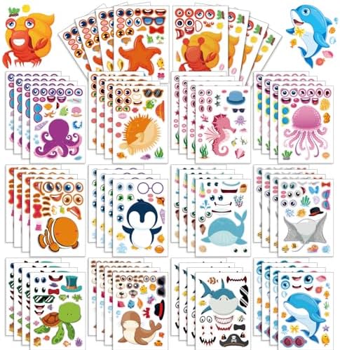 42 Sheets DIY Ocean Animals Stickers for Kids