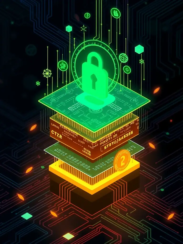 A stylized graphic depicting a cryptocurrency transaction with hidden layers and encrypted data streams, symbolizing NYXORATECH's cryptoeconomic analysis capabilities.